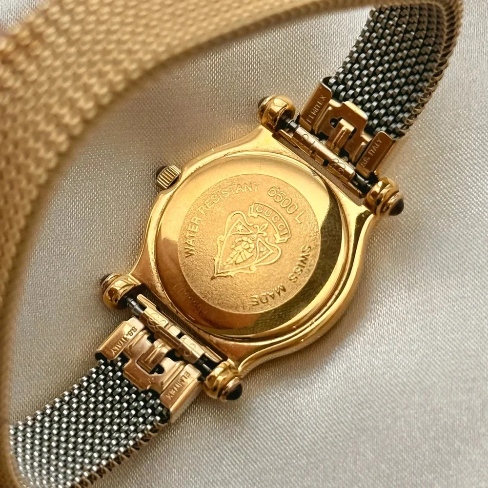 Gucci Gold Mesh Bracelet Watch with Roman Dial